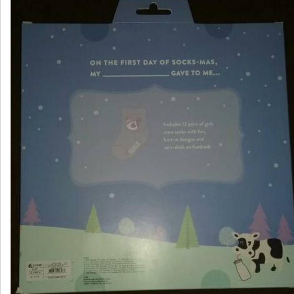 Toddler Girls 12 Days Of Socks 2-5T Crew Advent - Picture 2 of 3